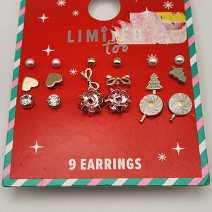 The Limited Kids' Earring Set - Red, Gold, Silver